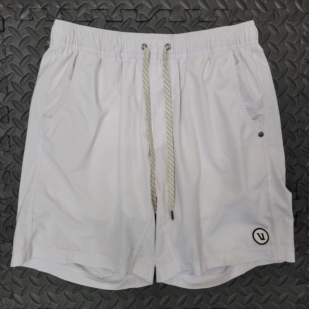 Vuori Men’s Shorts White Drawstring Athletic Activewear Athleisure Running